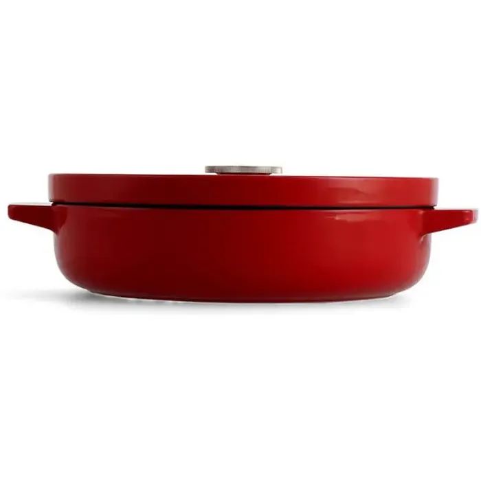 Сотейник KitchenAid Cast Iron чавунний з кришкою, 26 см, 2,77 л, червоний (CC009009-001) зображення 3