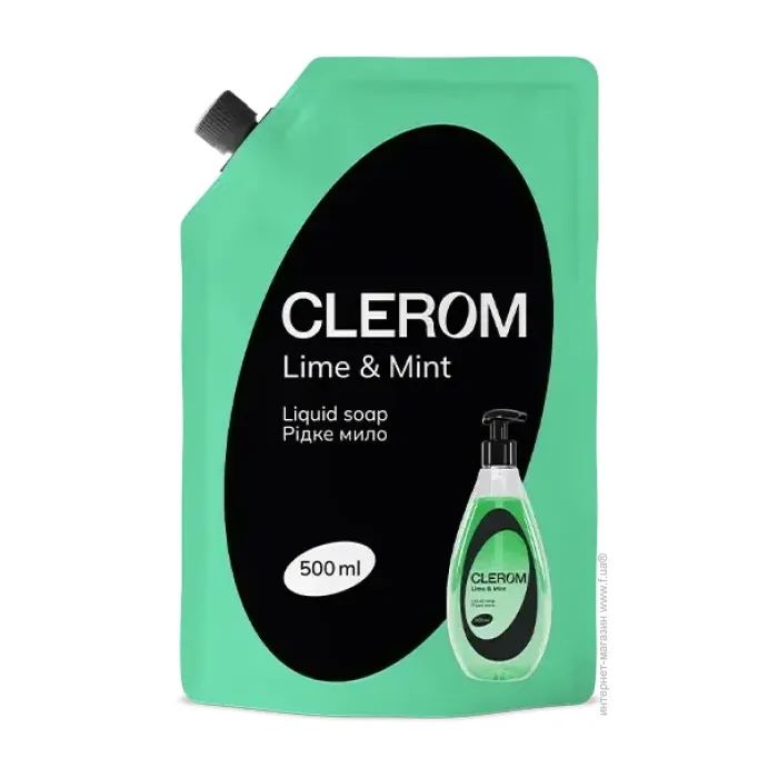 Жидкое мыло Clerom Lime and mint Дой-пак 500 мл (4820287020234)