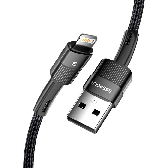 Дата кабель USB 2.0 AM to Lightning 2.0m 2.4A black Essager (EXCL-XCA01) зображення 2