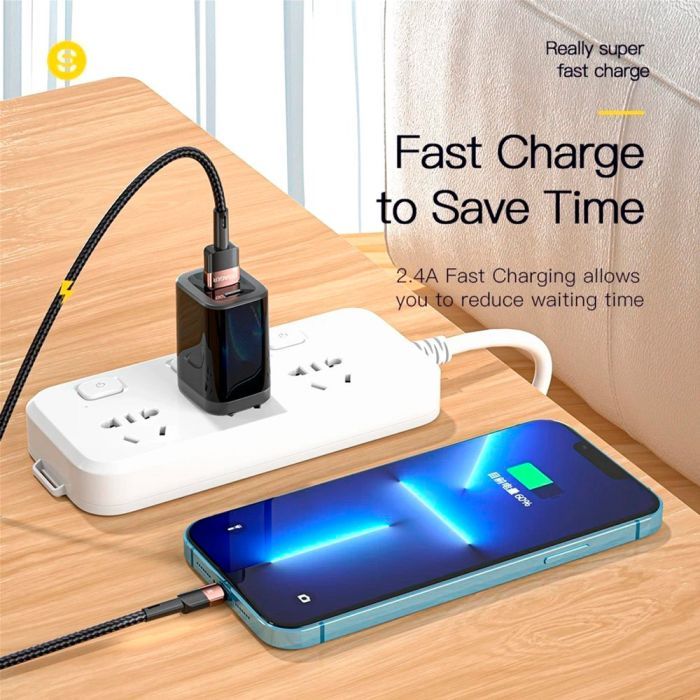 Дата кабель USB 2.0 AM to Lightning 2.0m 2.4A black Essager (EXCL-XCA01) зображення 4