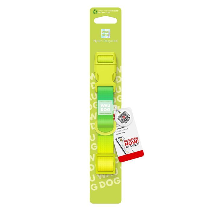 Ошейник для животных WAUDOG Nylon Recycled с QR паспортом, градиент, XL голубой (47032) изображение 3