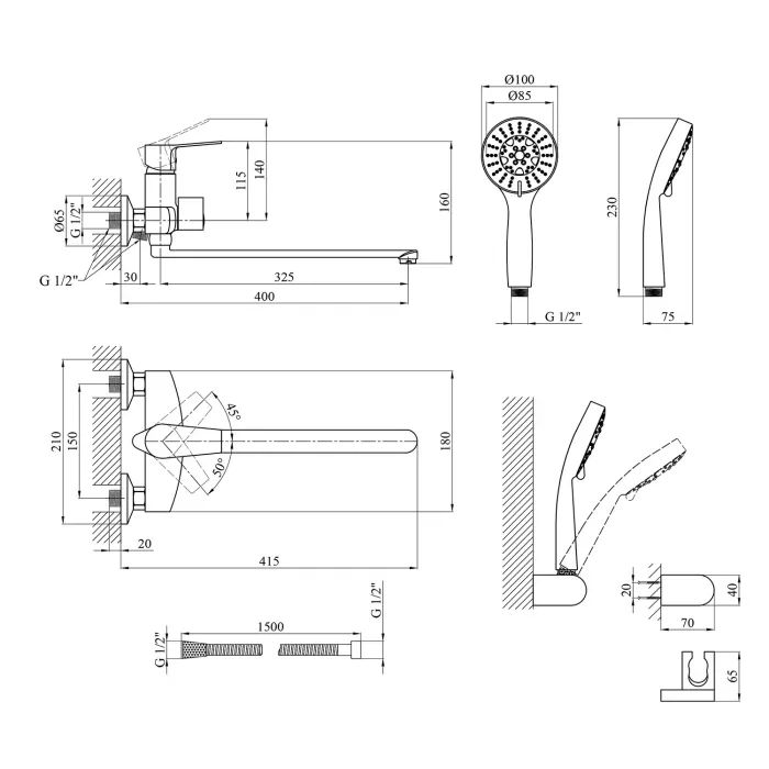 Змішувач Kroner Enzo-C070 (CV023615) зображення 7