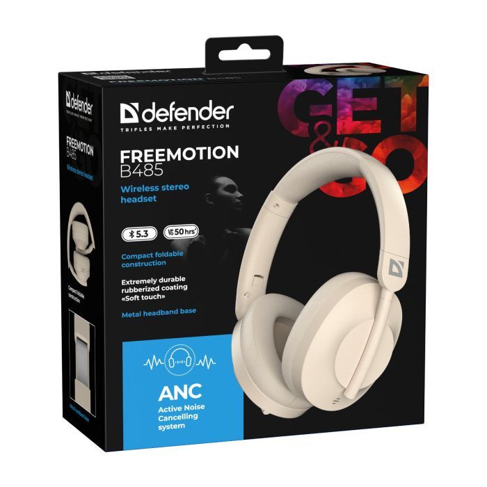 Навушники Defender FreeMotion B485 Bluetooth Beige (63486) зображення 8