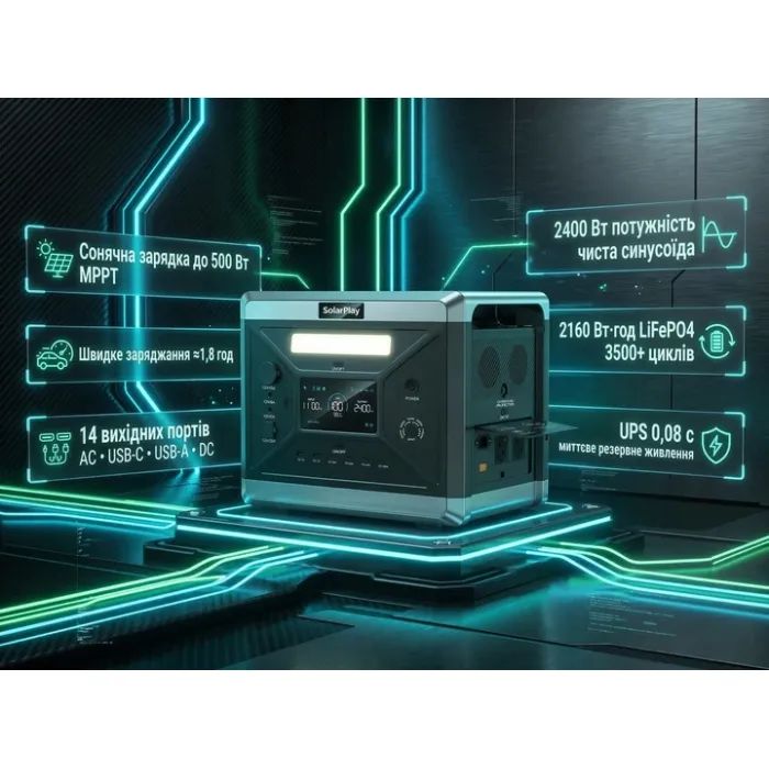 Зарядная станция SolarPlay BCQ2501 2400W 2160Wh (BCQ2501) изображение 5