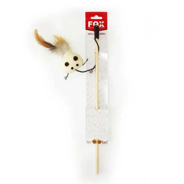 Игрушка для кошек "FOX" Удочка-дразнилка ECO "Хомячок з пухом" (6912102124703)