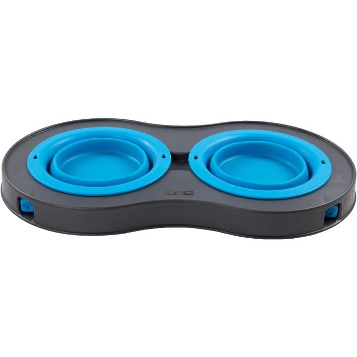 Посуд для собак Dexas Миска подвійна на складній підставці 240 мл пурпурна (0084297308988) зображення 4