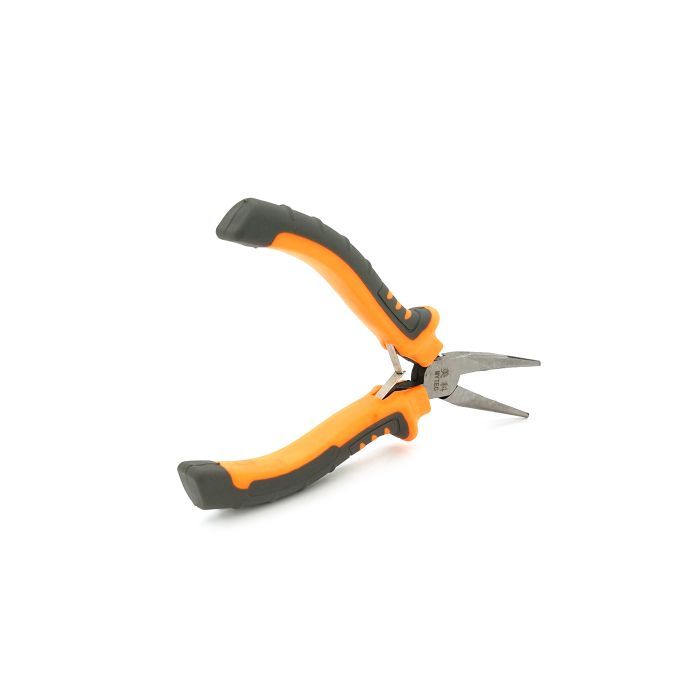 Плоскогубці Voltronic довгогубці вигнуті, сіро-жовтогарячі ручки, 125мм, 55гр (YT-MT125Cur)