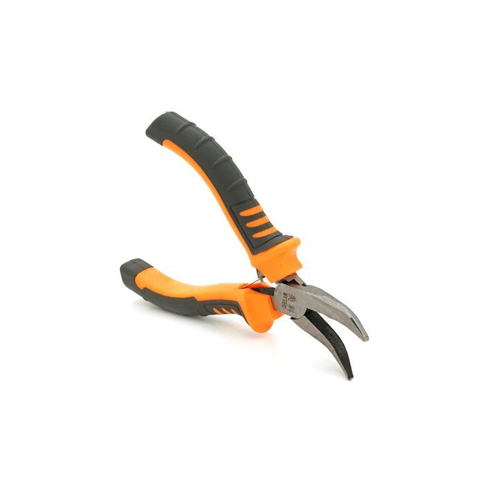 Плоскогубці Voltronic довгогубці вигнуті, сіро-жовтогарячі ручки, 125мм, 55гр (YT-MT125Cur) зображення 2