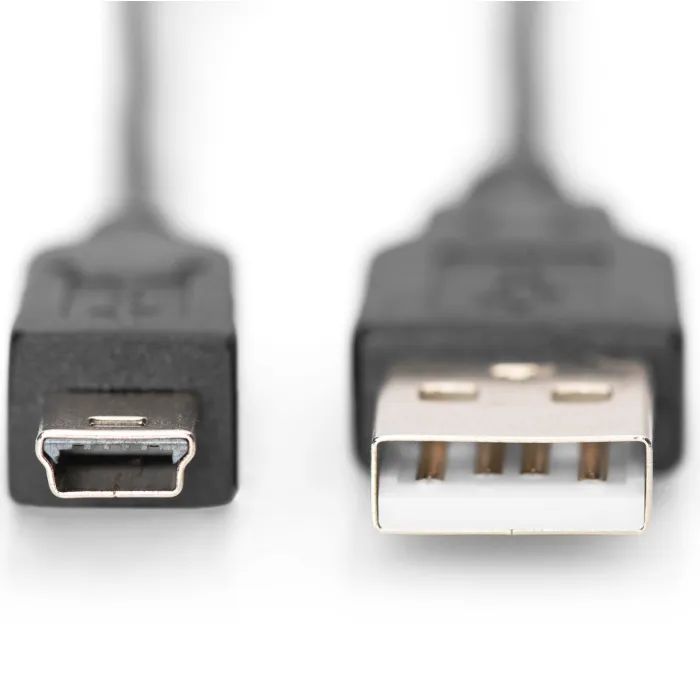 Дата кабель USB 2.0 AM to Mini 5P 3.0m black Digitus (AK-300130-030-S) зображення 2