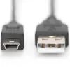Дата кабель USB 2.0 AM to Mini 5P 3.0m black Digitus (AK-300130-030-S) зображення 2