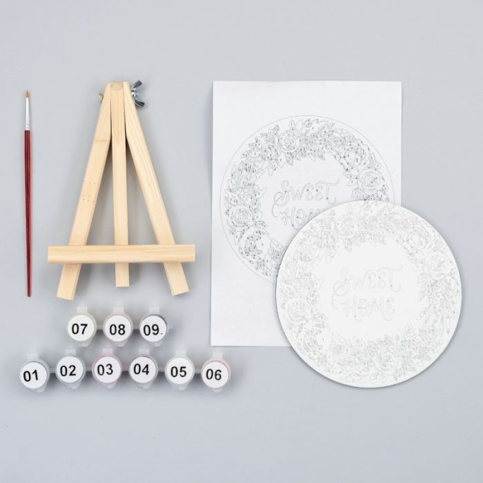 Картина по номерам Rosa Sweet Home", кругла, 15 см, мольбертом (4823098548713) зображення 3