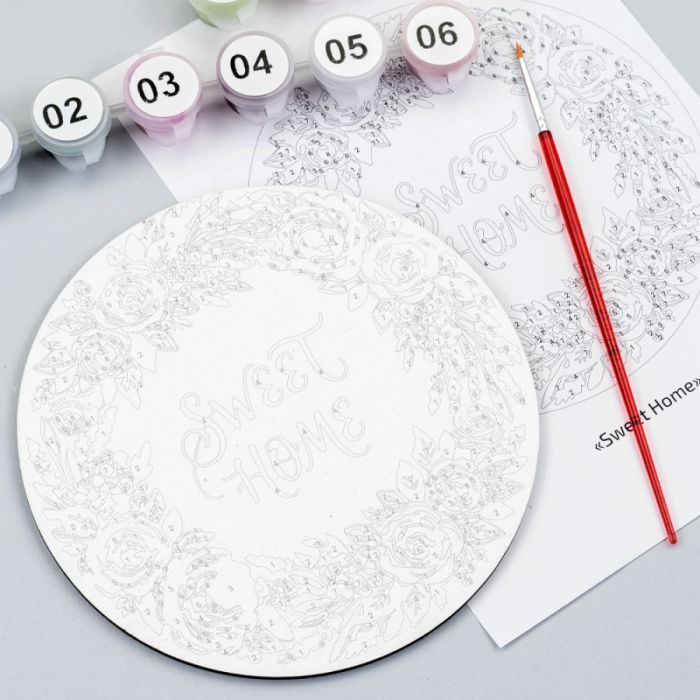 Картина по номерам Rosa Sweet Home", кругла, 15 см, мольбертом (4823098548713) зображення 4