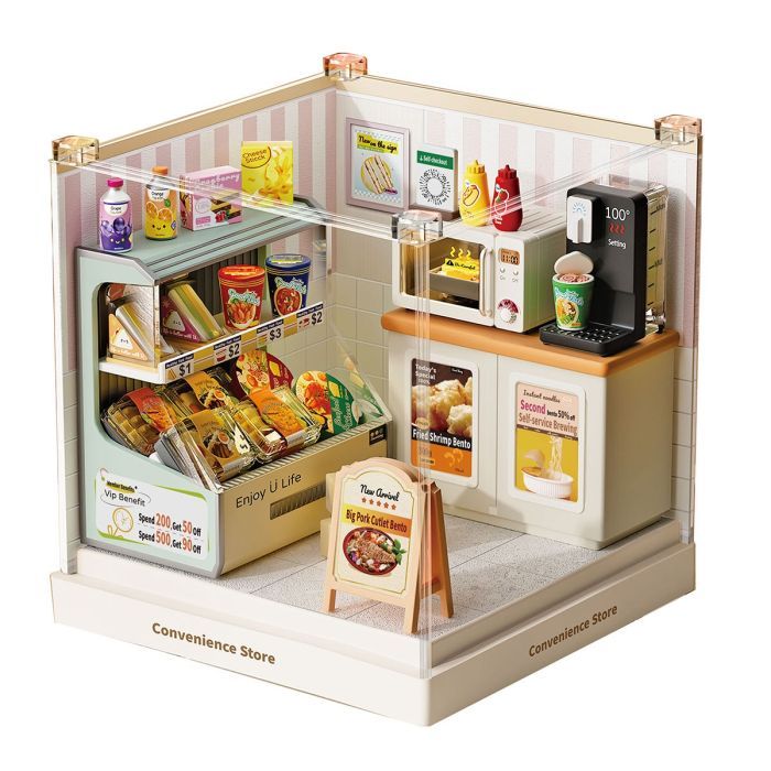 Конструктор Mini House румбокс серии Интерьер Мини – Круглосуточный магазин (8033) изображение 2