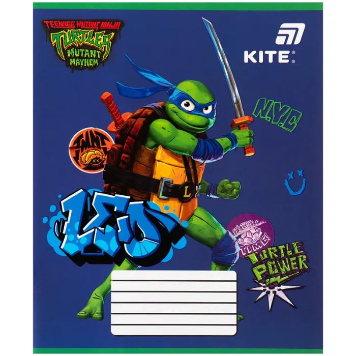 Зошит Kite Ninjia Turtles, 12 аркушів, коса лінія (NT26-235) зображення 6