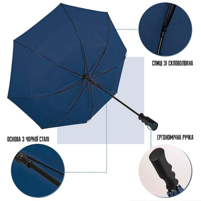 Зонт Perletti Golf XXL тростина, з системою антивітер, біла (P96020-04) изображение 4