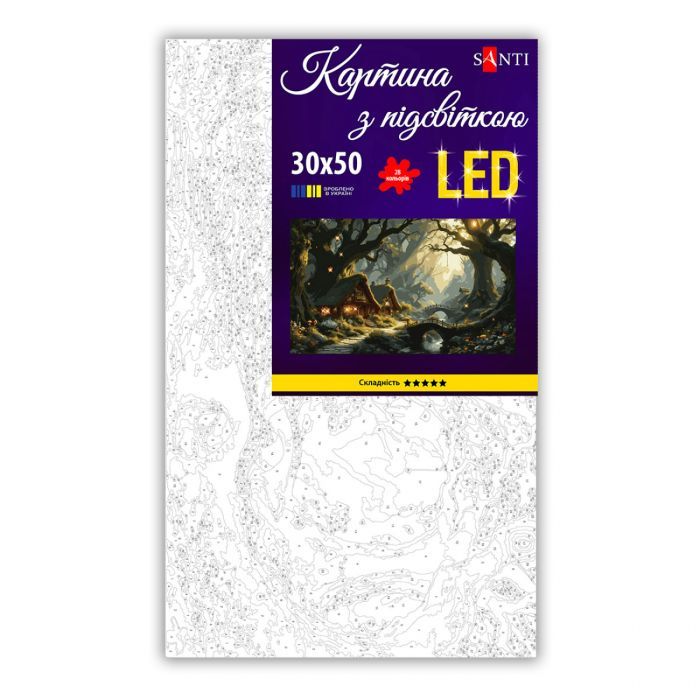 Картина по номерам Santi Магічний ліс 30х50 см LED підсвітка (955562) зображення 2