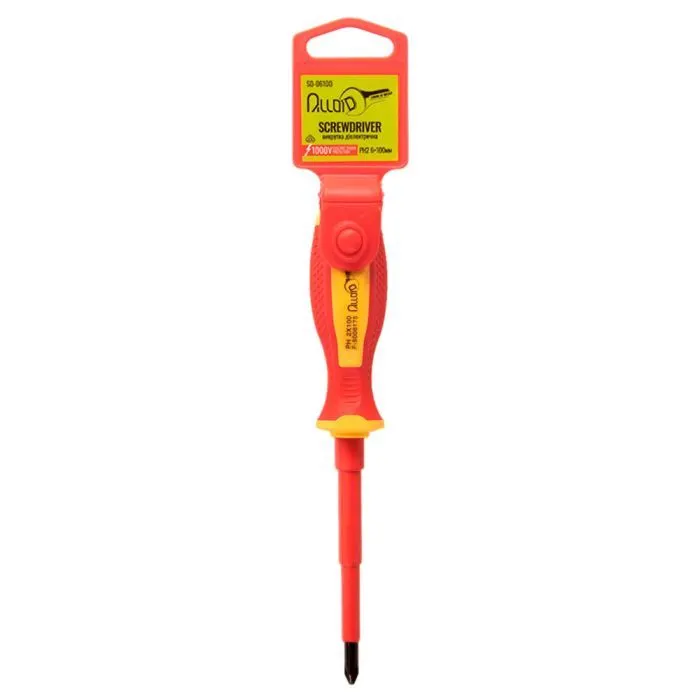 Отвертка Alloid диэлектрическая, 1000V, VDE, PH2, 6×100мм (SD-06100) изображение 2