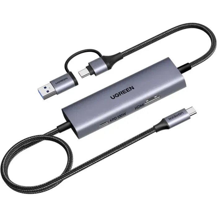 Переходник Ugreen CM725 USB-C/USB-A to Video Capture Card 1080P gray (65856)