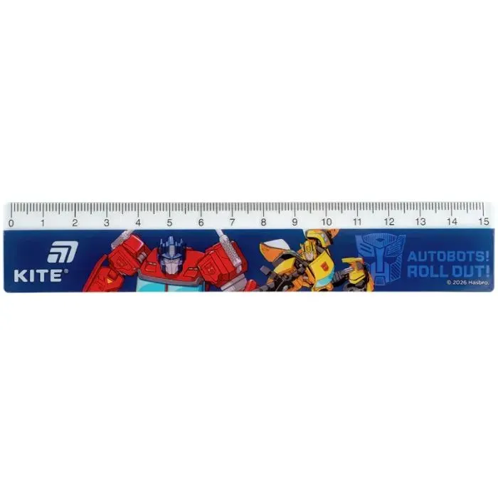 Линейка Kite пластиковая Transformers, 15 см (TF26-090)