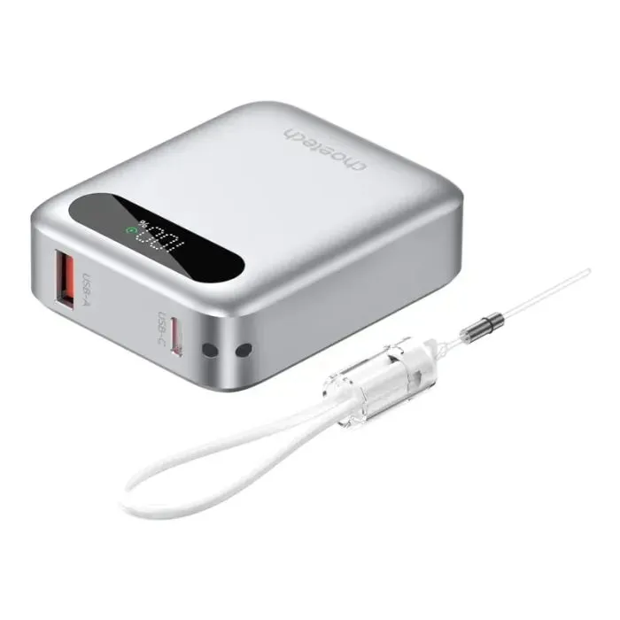 Батарея універсальна Choetech 10000mA, 22.5W, PD, QC, silver (B860-CCSL)