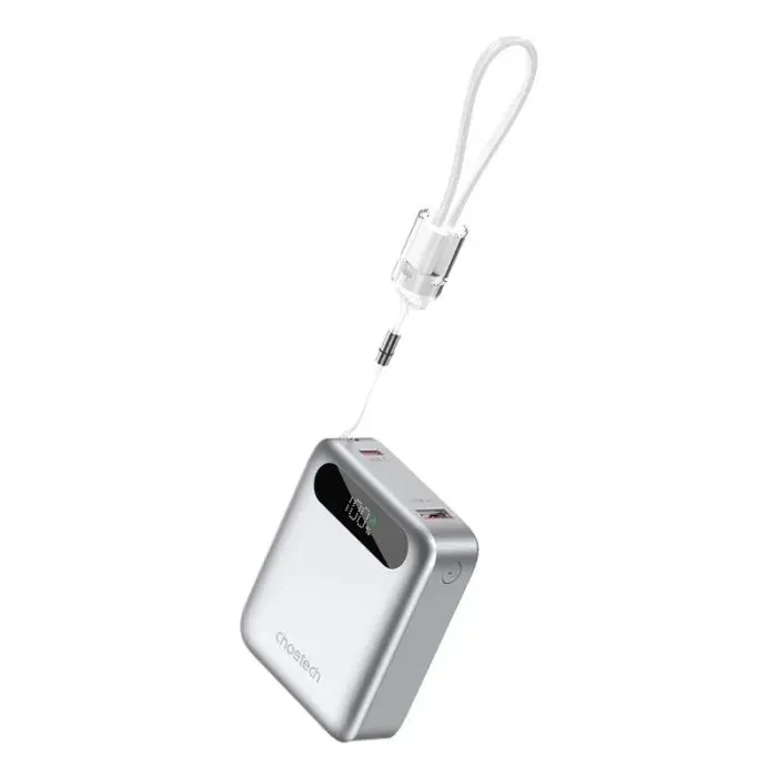 Батарея універсальна Choetech 10000mA, 22.5W, PD, QC, silver (B860-CCSL) зображення 3
