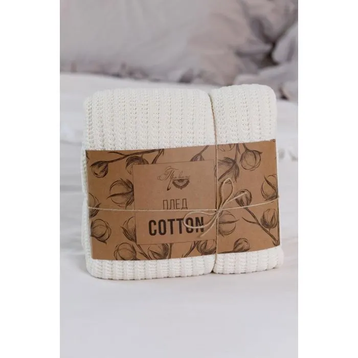 Плед Прованс COTTON молочний 120 х 200 см (039526) зображення 3