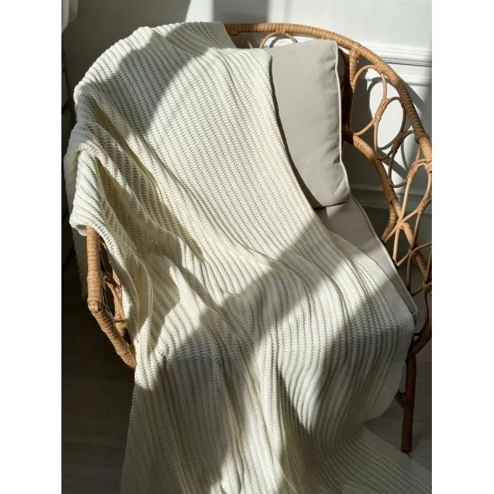 Плед Прованс COTTON молочний 120 х 200 см (039526) зображення 5