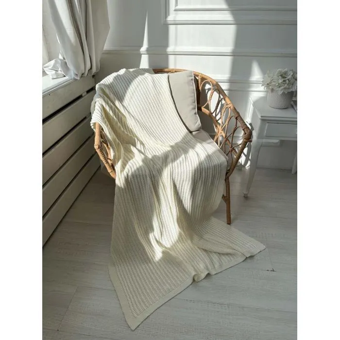 Плед Прованс COTTON молочний 120 х 200 см (039526) зображення 6