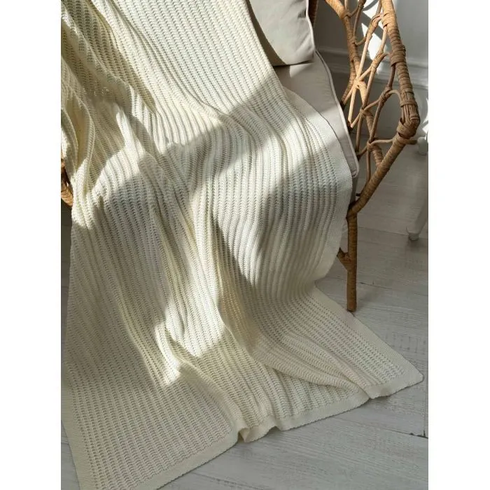 Плед Прованс COTTON молочний 120 х 200 см (039526) зображення 8