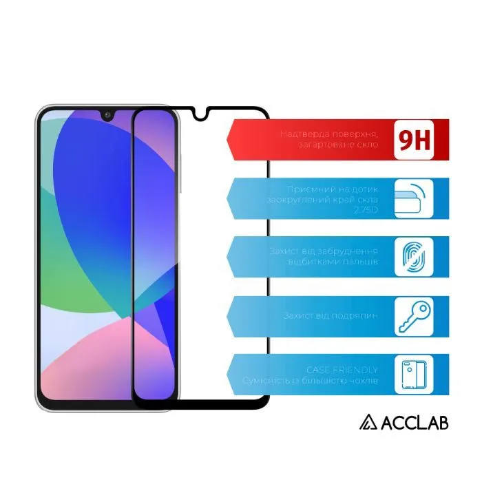Скло захисне ACCLAB Full Glue Samsung F16 Black (1283126620249) зображення 3