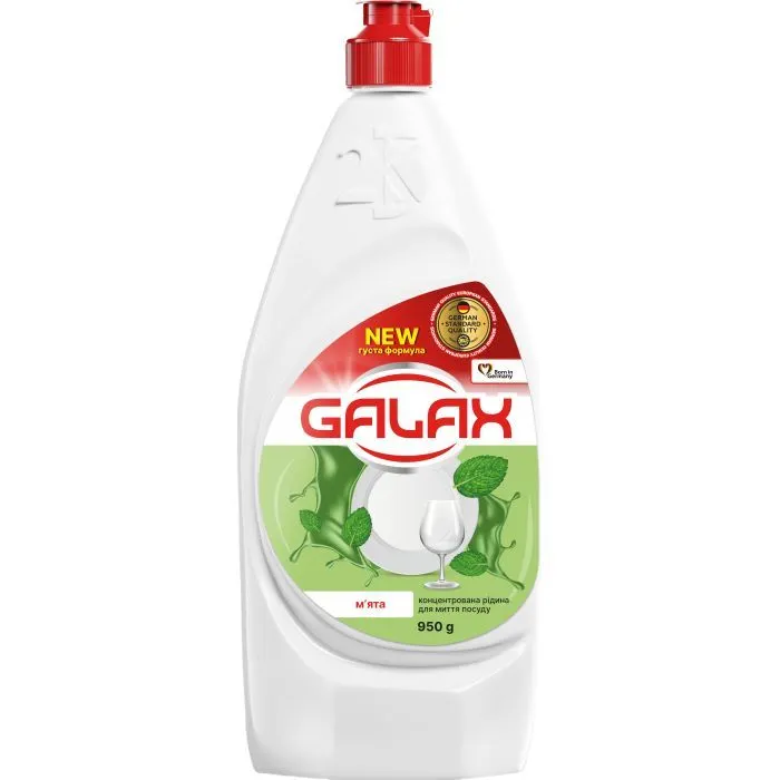 Засіб для ручного миття посуду Galax Концентрована рідина М'ята 950 мл (4823128000617)