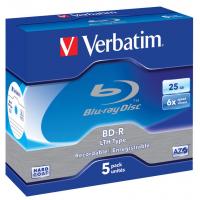 Диск BD Verbatim 25Gb 6x Jewel Case 5шт LTH (43753)