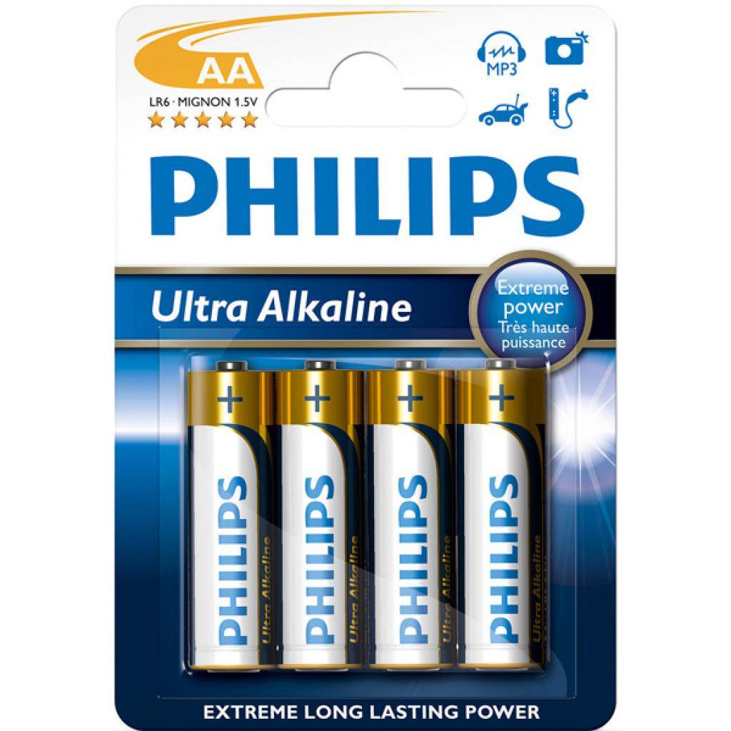 Батарейка Philips LR06 PHILIPS Ultra Alkaline * 4 (LR6E4B/97)