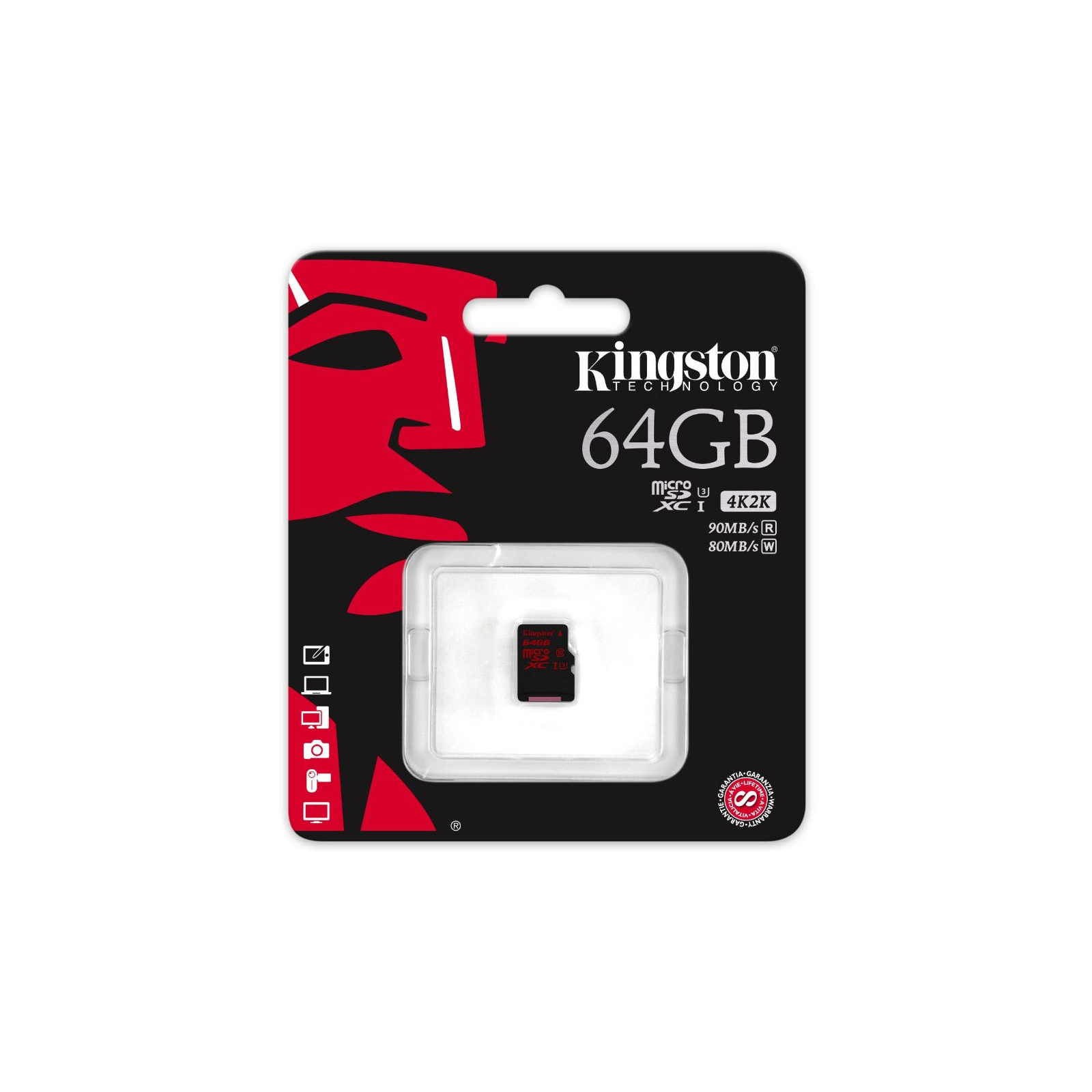 Карта памяти Kingston 64GB microSD class 10 UHS-I U3 (SDCA3/64GBSP) изображение 3