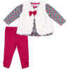 Набор детской одежды Luvena Fortuna для девочек: кофточка, штанишки и меховая жилетка (G8070.18-24)