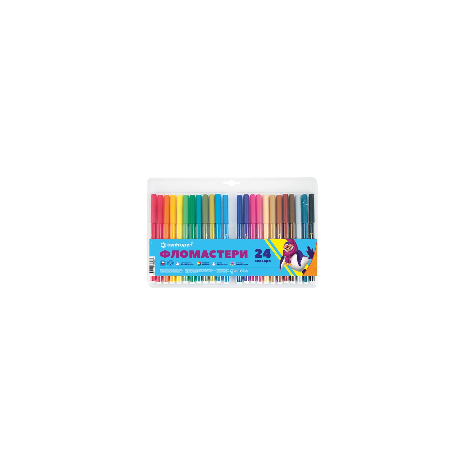Фломастери Centropen 7550/24 COLOUR WORLD, 24 colors (7550/24 ТП)