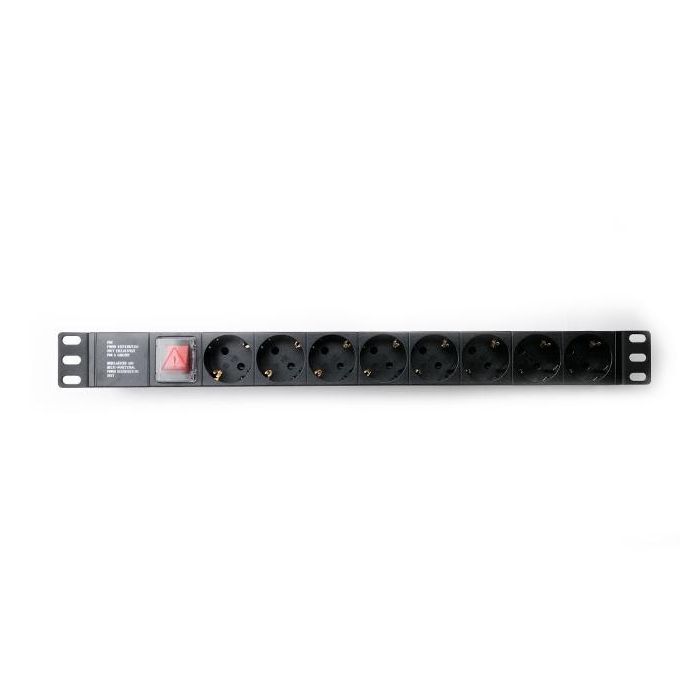 Силовой блок Eserver 19" 8 розеток, выкл., алюм. корпус PDU 220В, 16А (WT-2261A-GER-8WAY-WO) изображение 2
