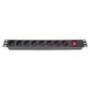 Силовой блок Eserver 19" 8 розеток, выкл., алюм. корпус PDU 220В, 16А (WT-2261A-GER-8WAY-WO)