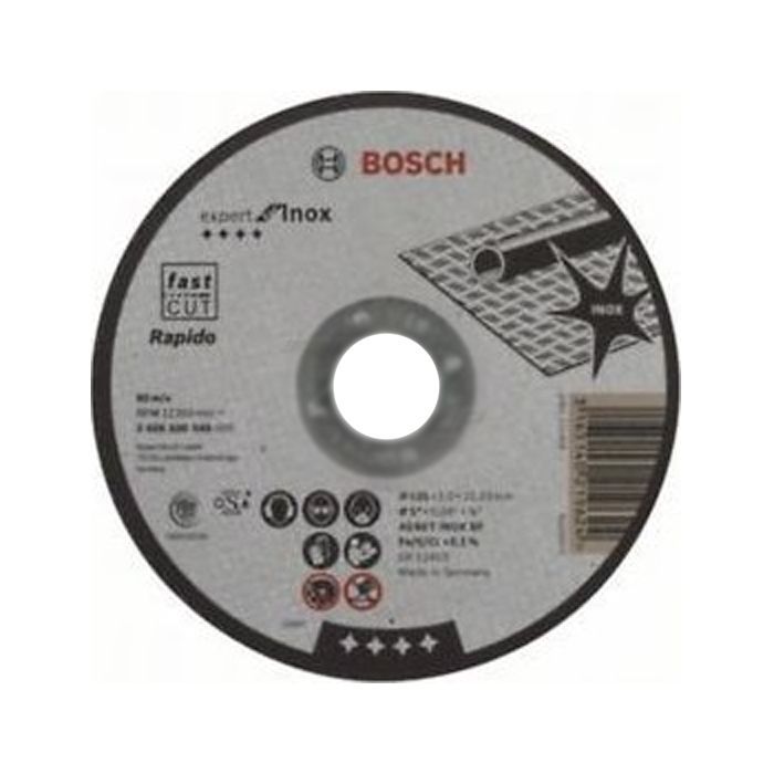 Круг відрізний Bosch отрезной Inox-Rapido, прямий, 125Х1 мм. (2.608.600.549)