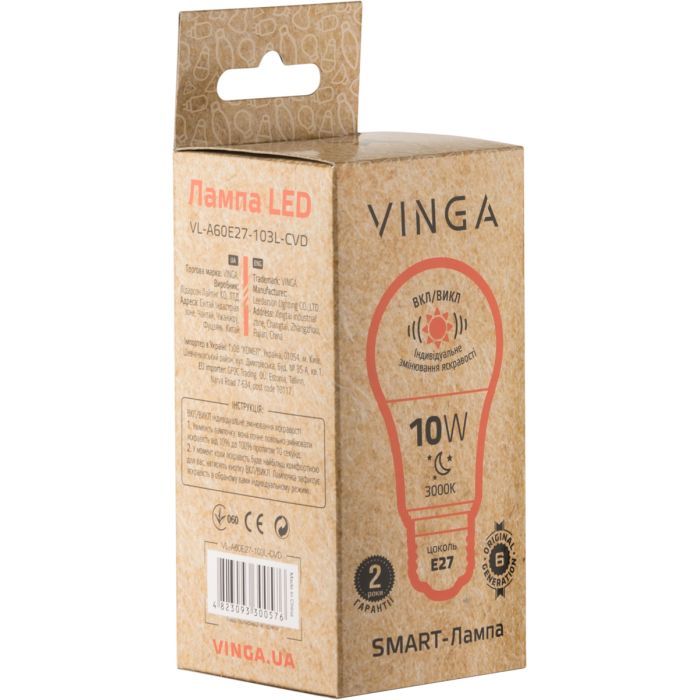 Лампочка Vinga VL-A60E27-103L-CVD зображення 2
