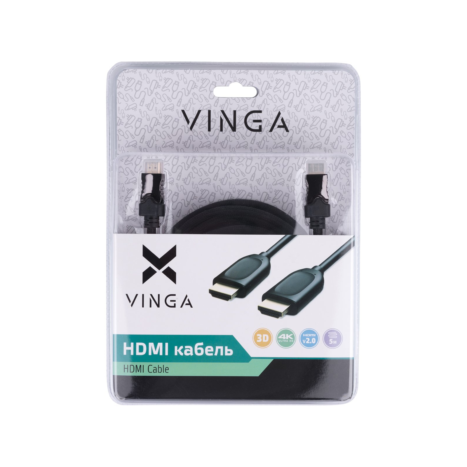Кабель мультимедійний HDMI to HDMI 1.8m Vinga (HDMI03-1.8) зображення 3