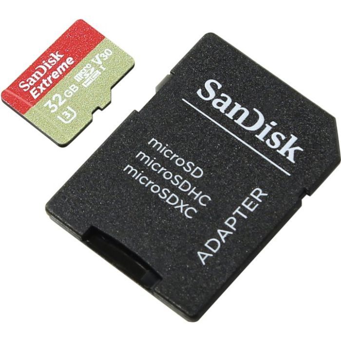 Карта памяти SanDisk 32GB microSD class 10 V30 A1 UHS-I U3 Extreme Action (SDSQXAF-032G-GN6AA) изображение 2