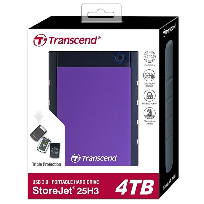 Внешний жесткий диск 2.5" 4TB Transcend (TS4TSJ25H3P) изображение 4