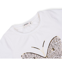 Футболка детская Breeze с бабочкой из пайеток (11055-134G-cream) изображение 3