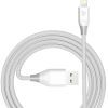 Дата кабель USB 2.0 AM to Lightning 1.2m MFi 19AWG Nylon White Tronsmart (210343)