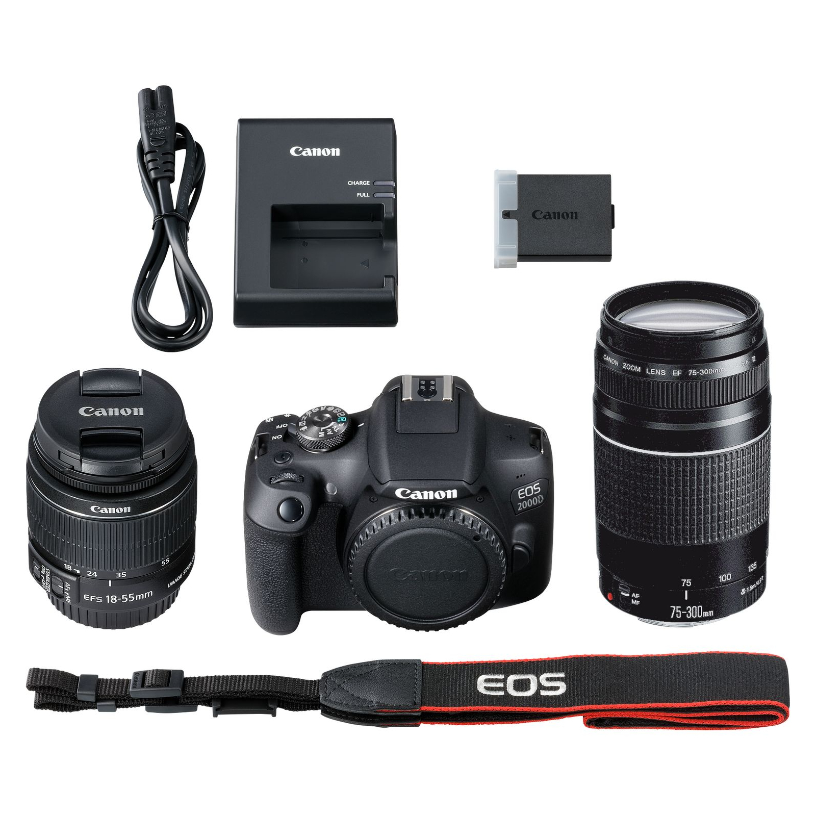 Цифровий фотоапарат Canon EOS 2000D 18-55 + 75-300 kit (2728C021AA) зображення 11