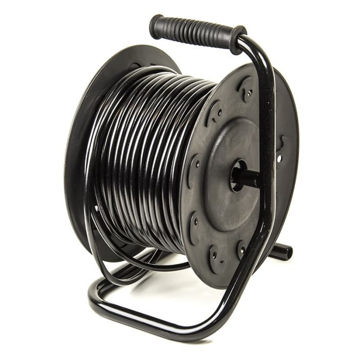 Сетевой удлинитель PowerPlant катушка 40 м, 2x1.0мм2, 8А, 4 розетки (JY-2000/40) (PPRA08M400S4) изображение 2