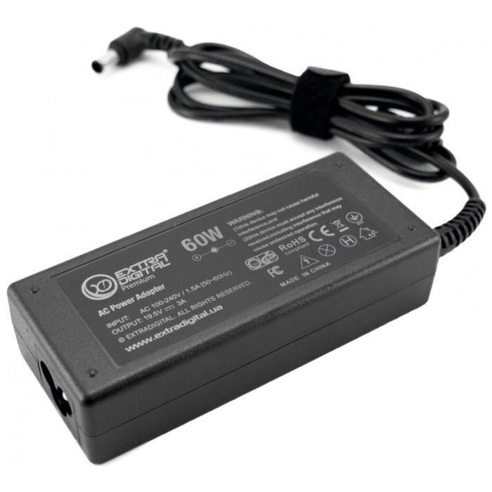 Блок живлення до ноутбуку Extradigital Sony 19.5V, 3A, 60W (6.5x4.4) (PSS3874) зображення 2