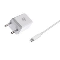 Зарядний пристрій 2E USB Wall Charger USB:DC5V/2.1A +кабель Lightning 2.4A, white (2E-WC1USB2.1A-CL) зображення 2
