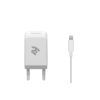 Зарядний пристрій 2E USB Wall Charger USB:DC5V/2.1A +кабель Lightning 2.4A, white (2E-WC1USB2.1A-CL)